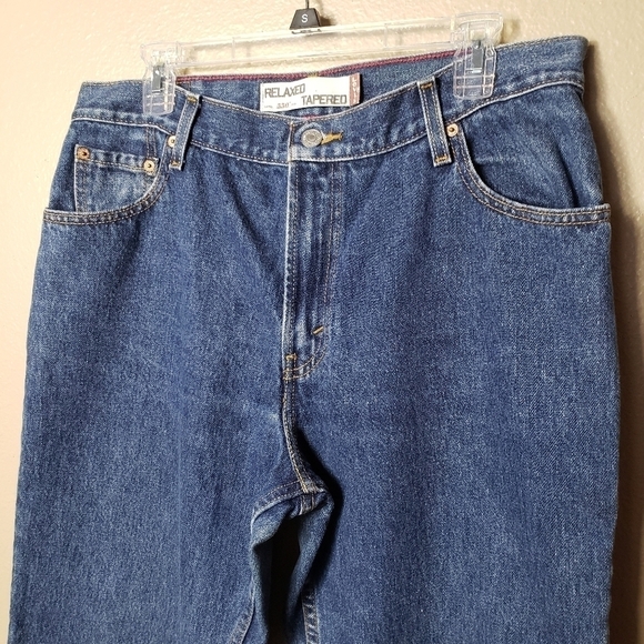Levi's 550 Relaxed Tapered Leg High Rise Dark Wash Mom Jeans-Size 14 - Picture 2 of 9